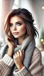 Thumb dall e 2024 11 04 12.09.15   a stylish winter portrait of a woman with a fashionable hairstyle suited for the season. she has a trendy  cozy look  with hair styled to complement t